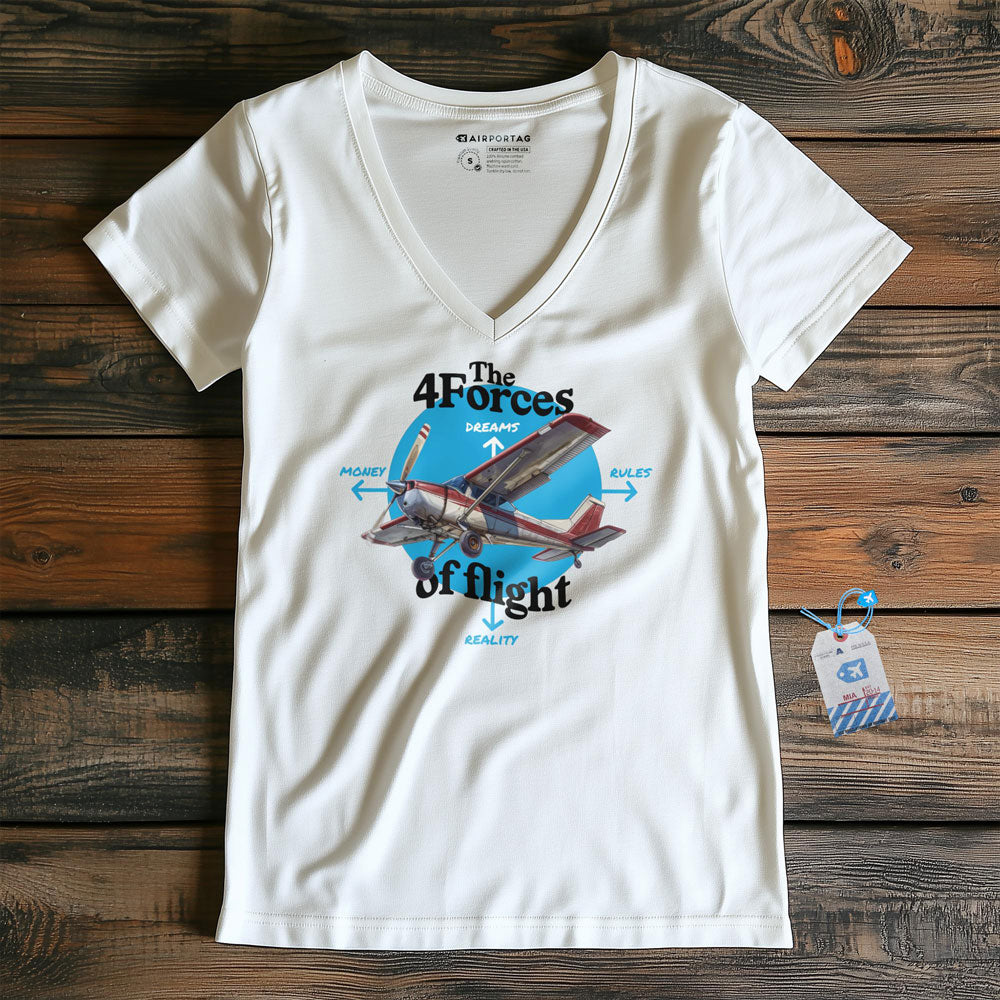 The Four Forces Of Flight - Women's V-Neck T-Shirt