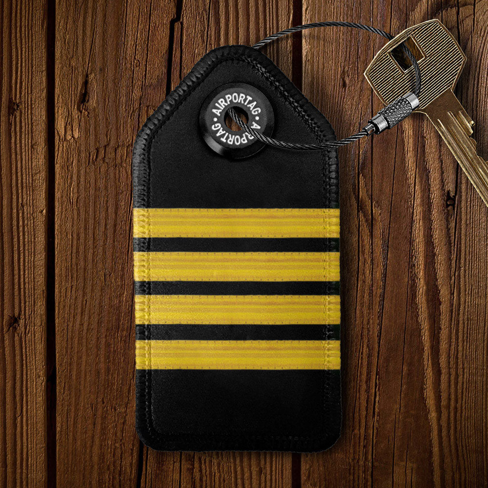 Black Pilot Stripes - Keychain