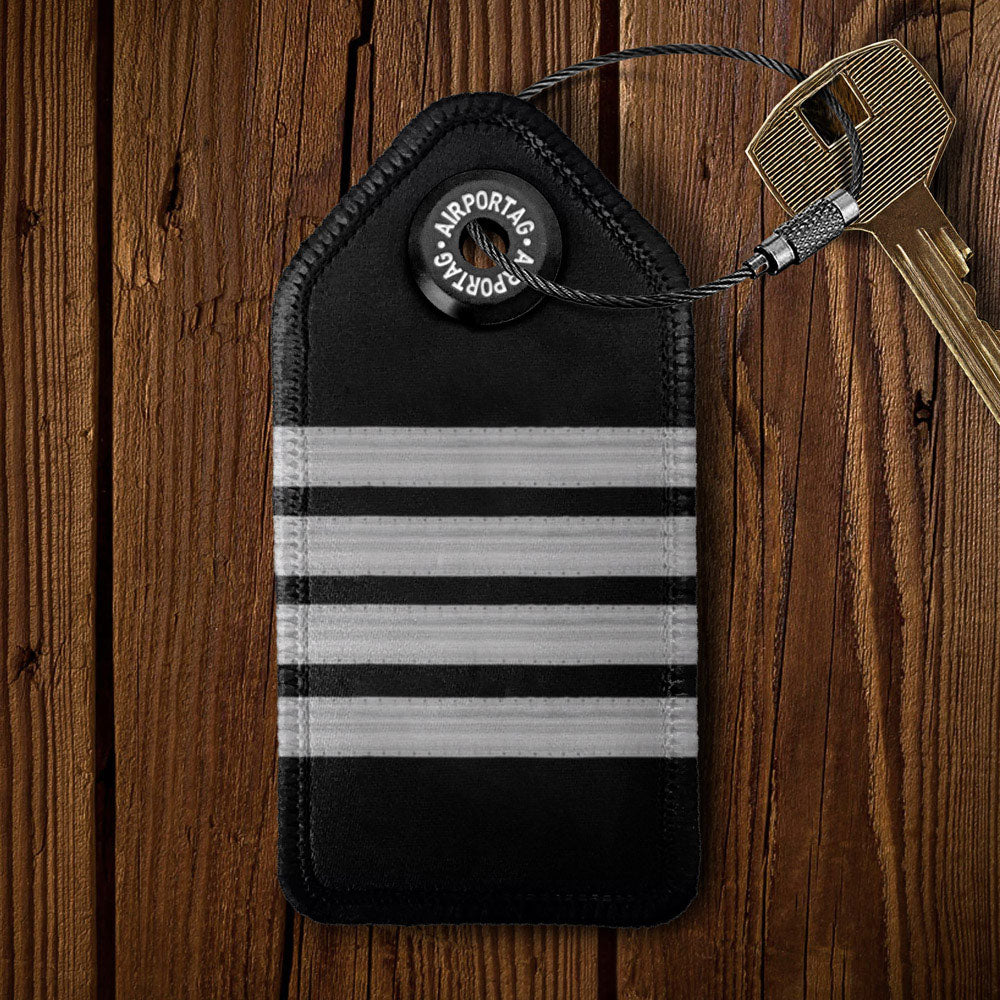 Black Pilot Stripes - Keychain