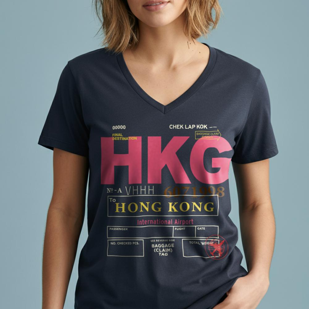 HKG - Women's V-Neck T-Shirt