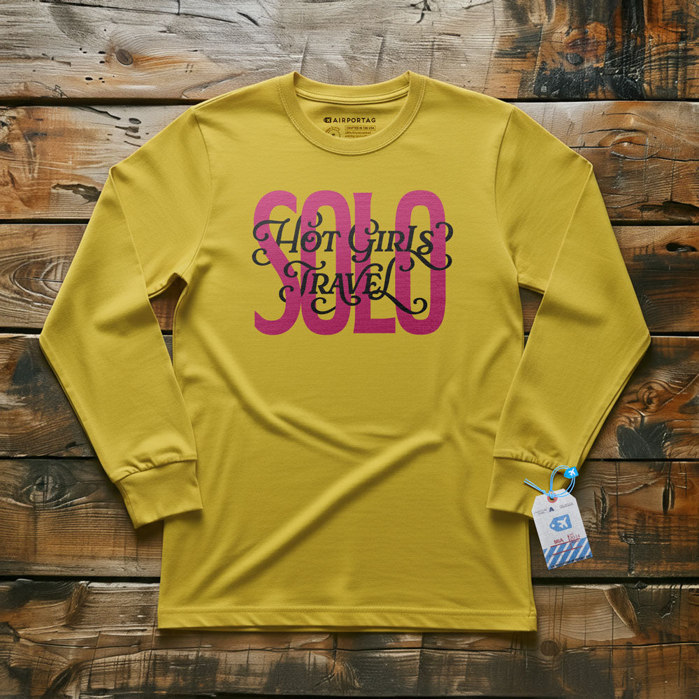 Hot Girls Travel Solo - Long Sleeve T-Shirt