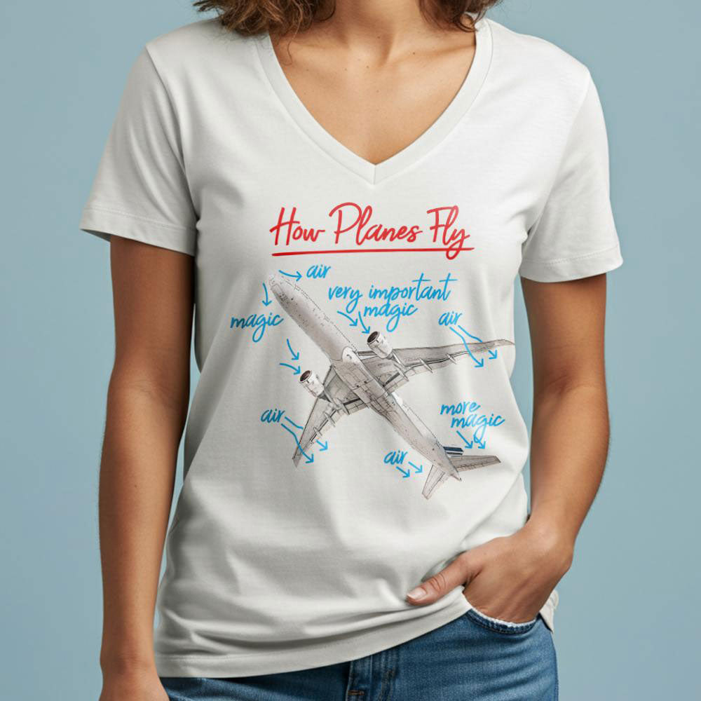 How Planes Fly - Women's V-Neck T-Shirt