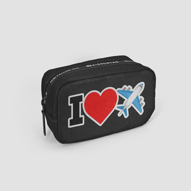 Emoji Heart Plane - Mini Packing Bag