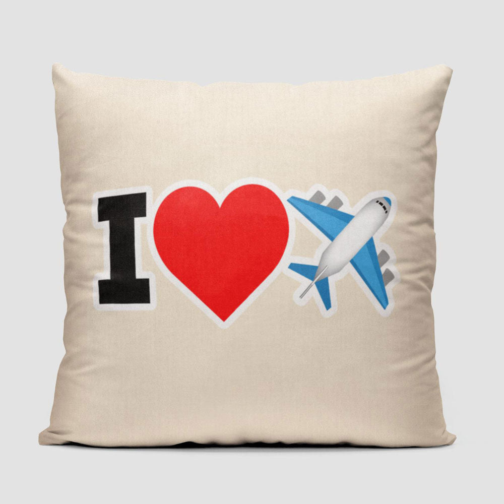 Emoji Heart Plane - Throw Pillow
