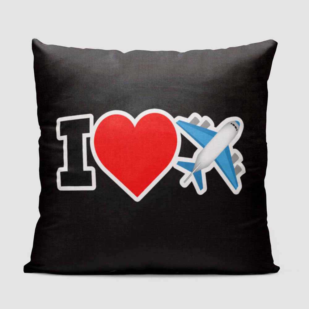 Emoji Heart Plane - Throw Pillow