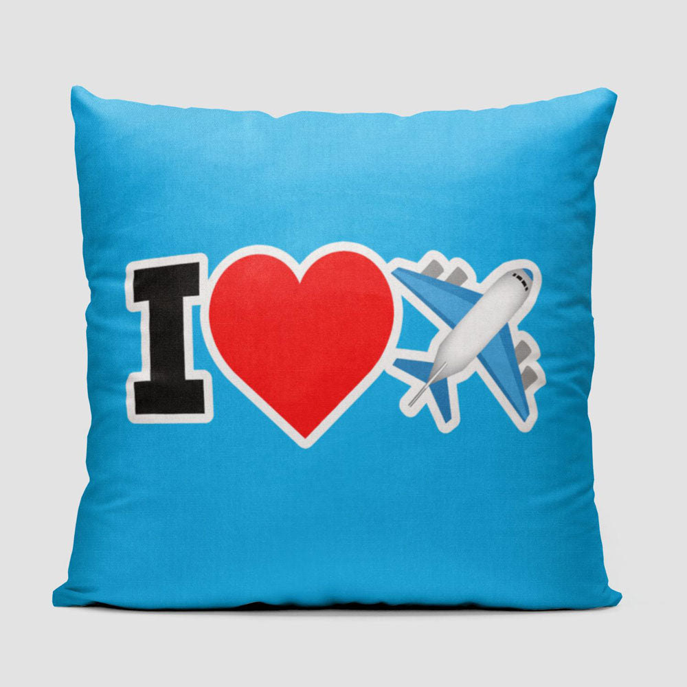 Emoji Heart Plane - Throw Pillow