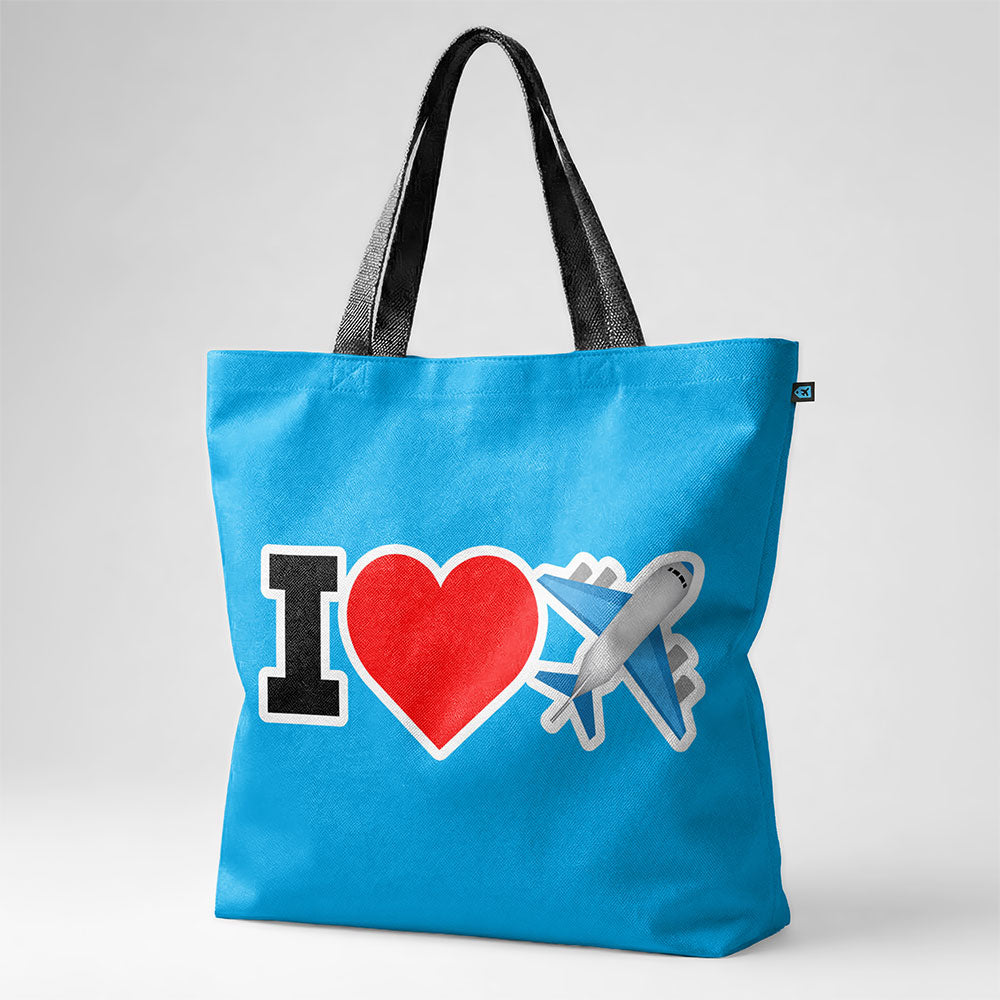 Emoji Heart Plane - Tote Bag