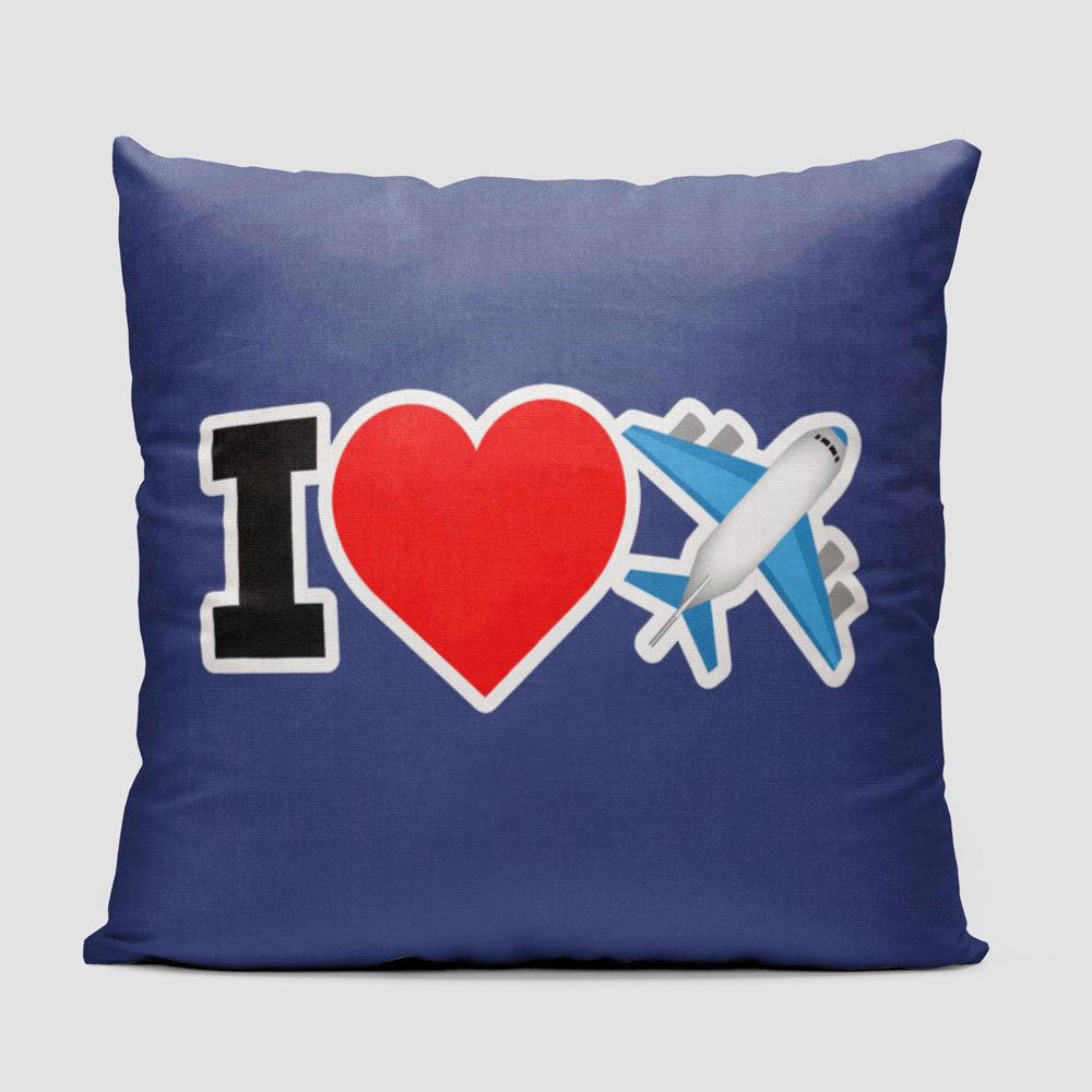Emoji Heart Plane - Throw Pillow