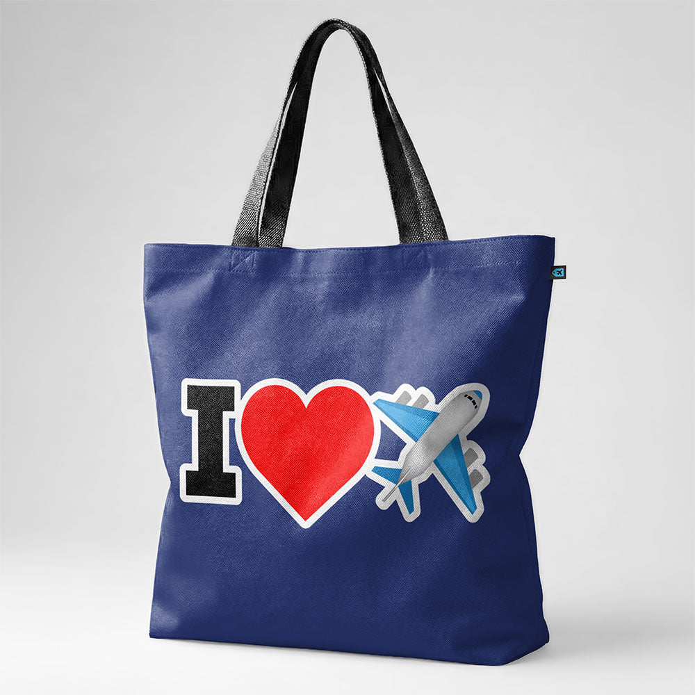 Emoji Heart Plane - Tote Bag