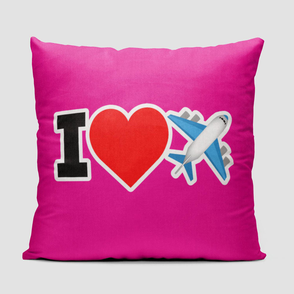 Emoji Heart Plane - Throw Pillow