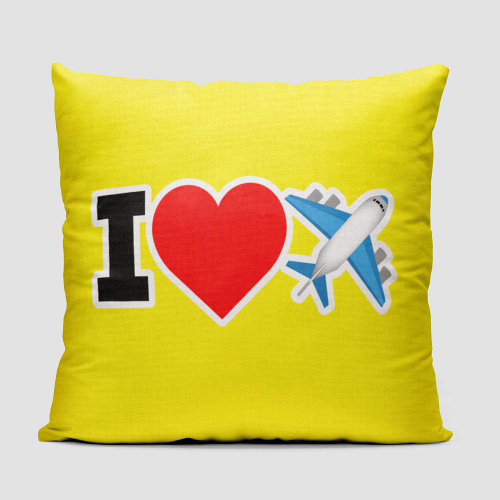 Emoji Heart Plane - Throw Pillow