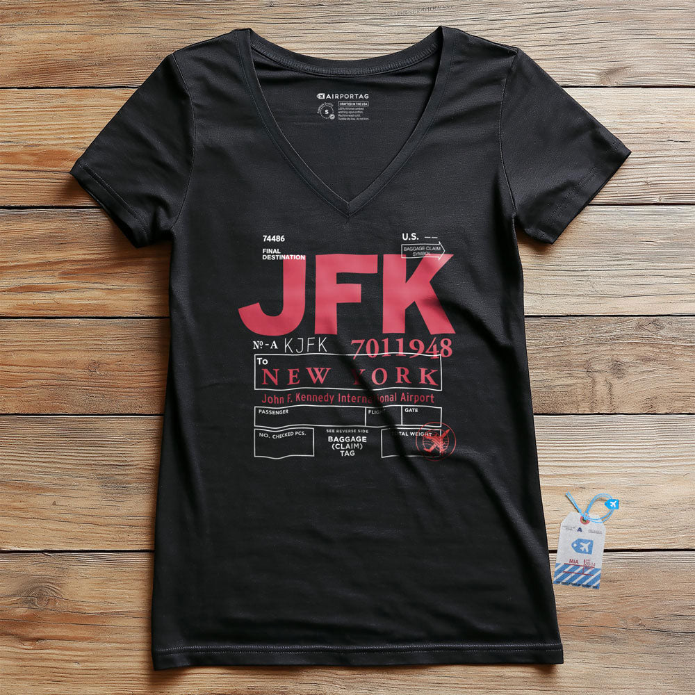 JFK - Women's V-Neck T-Shirt