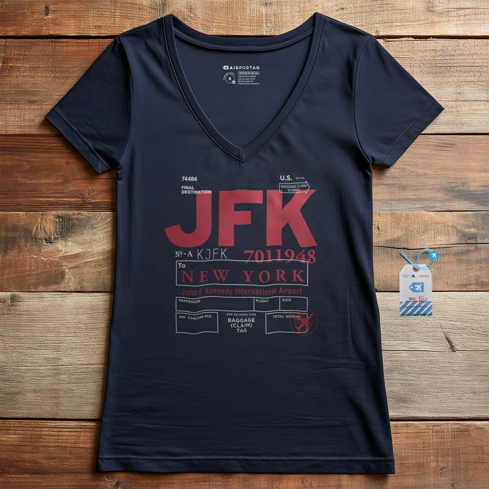 JFK - Women's V-Neck T-Shirt