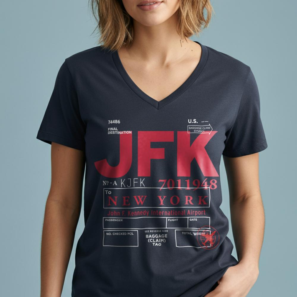 JFK - Women's V-Neck T-Shirt