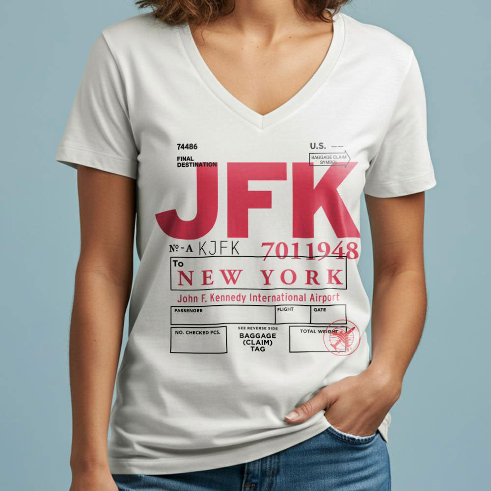 JFK - Women's V-Neck T-Shirt