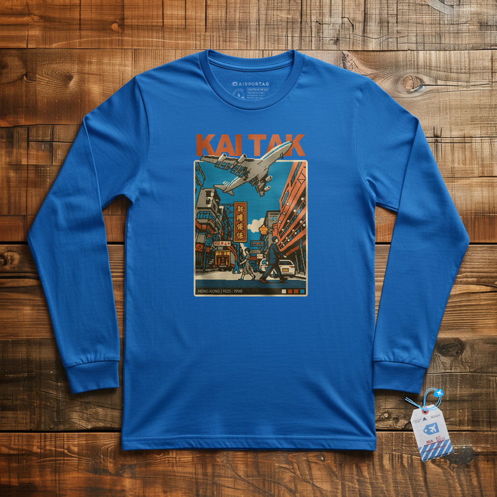Kai Tak Pixel Art - Long Sleeve T-Shirt