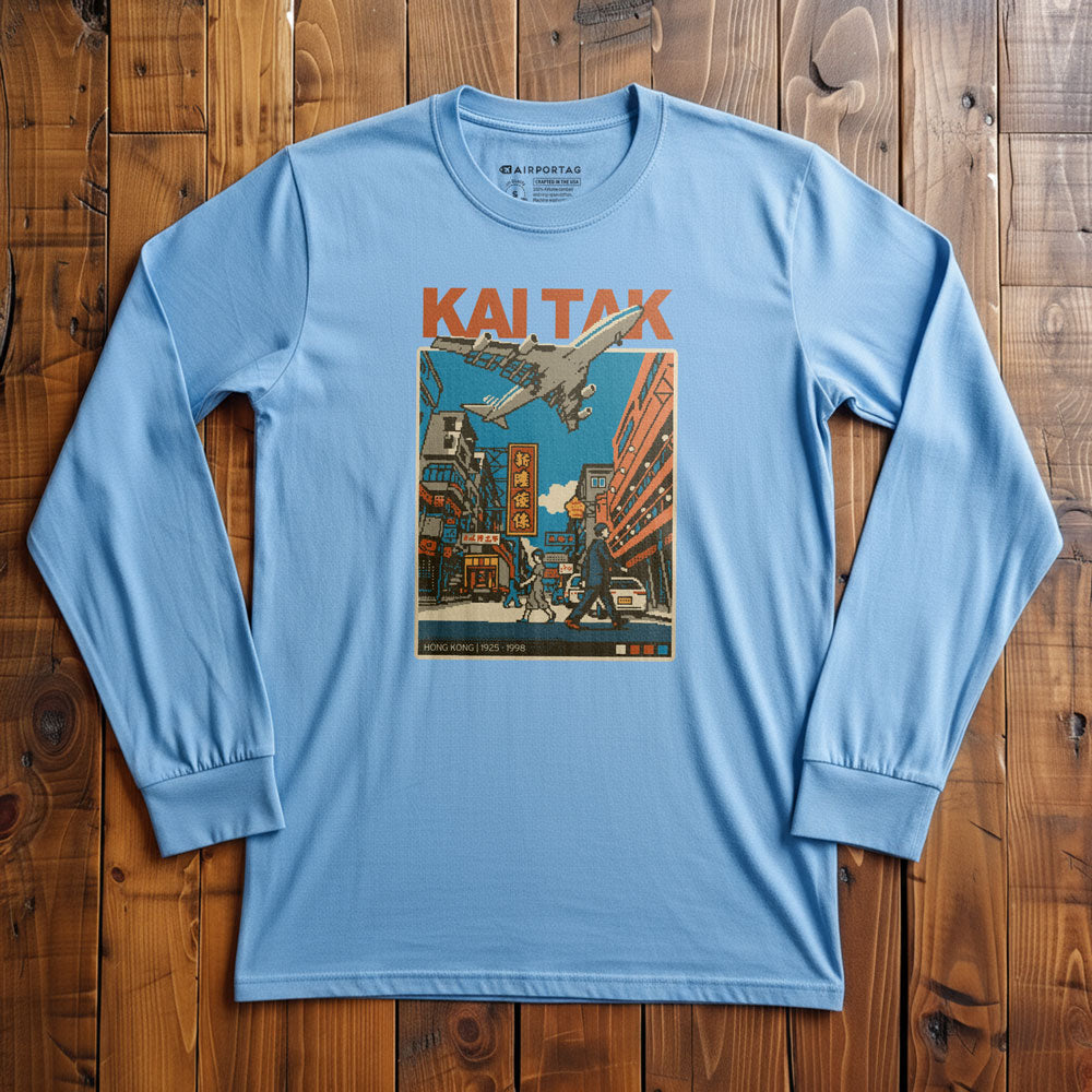 Kai Tak Pixel Art - Long Sleeve T-Shirt