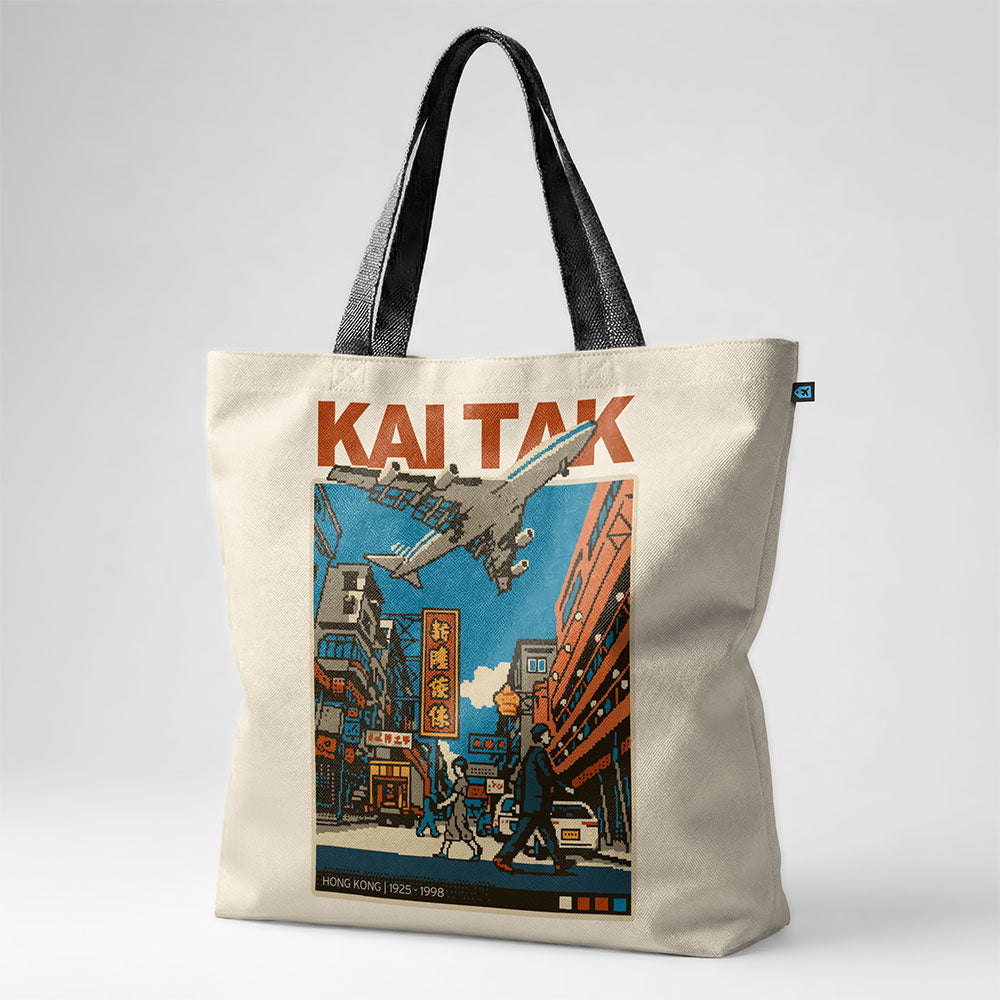 Kai Tak Pixel Art - Tote Bag