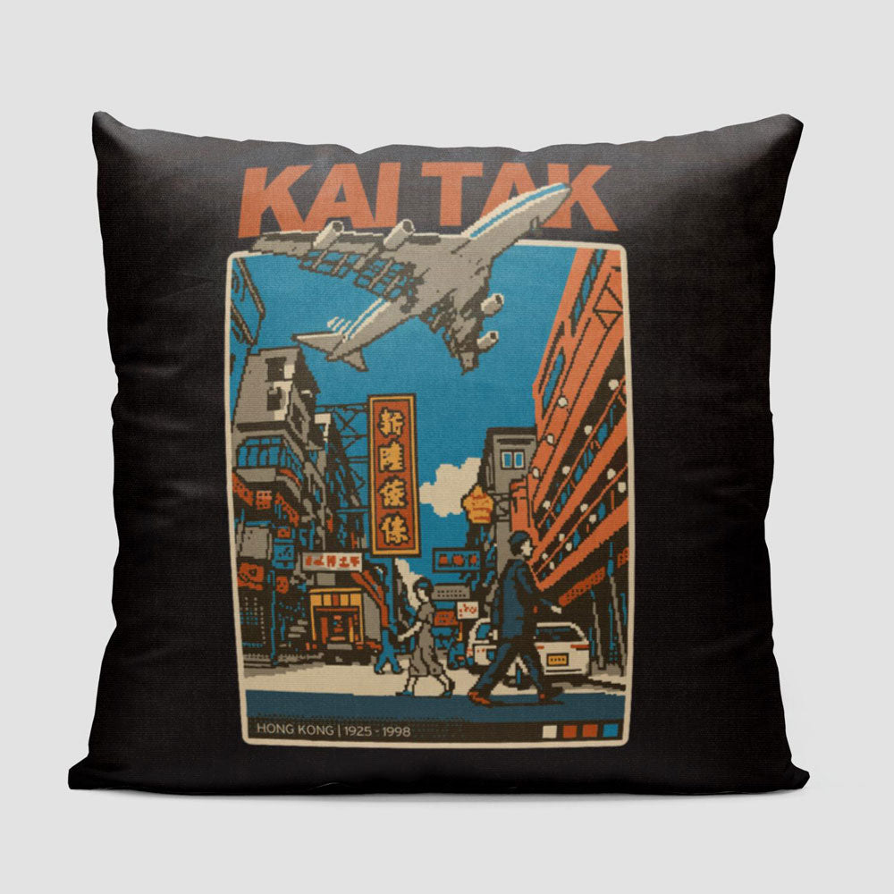 Kai Tak Pixel Art - Throw Pillow