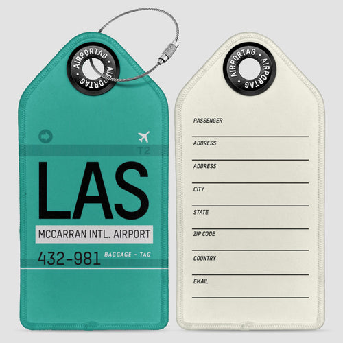 Airport Code Luggage Tag IATA code LAS baggage tag