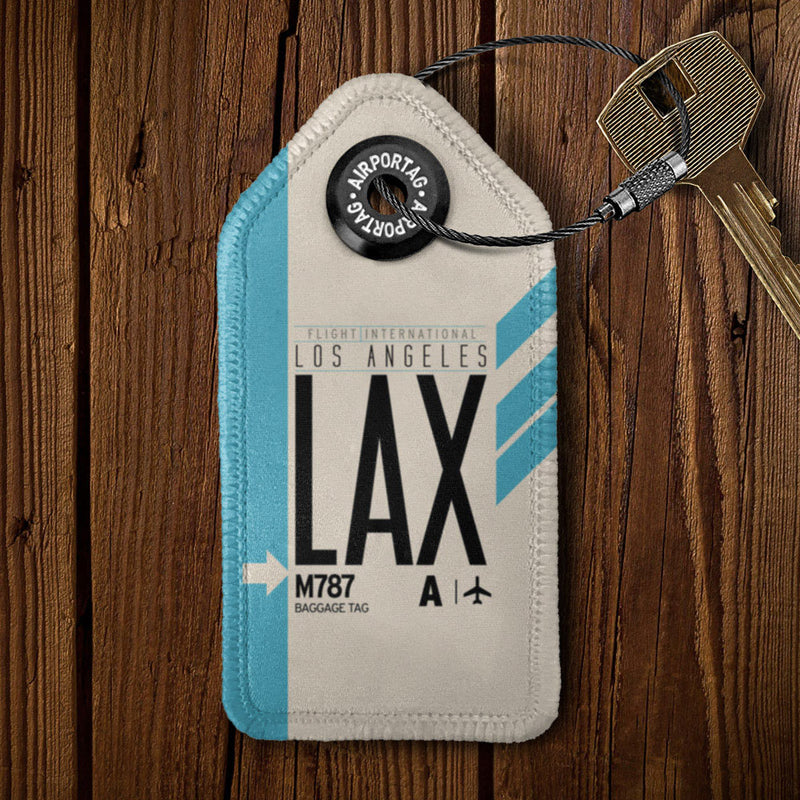 LAX - Los Angeles Airport - Leather Keychain