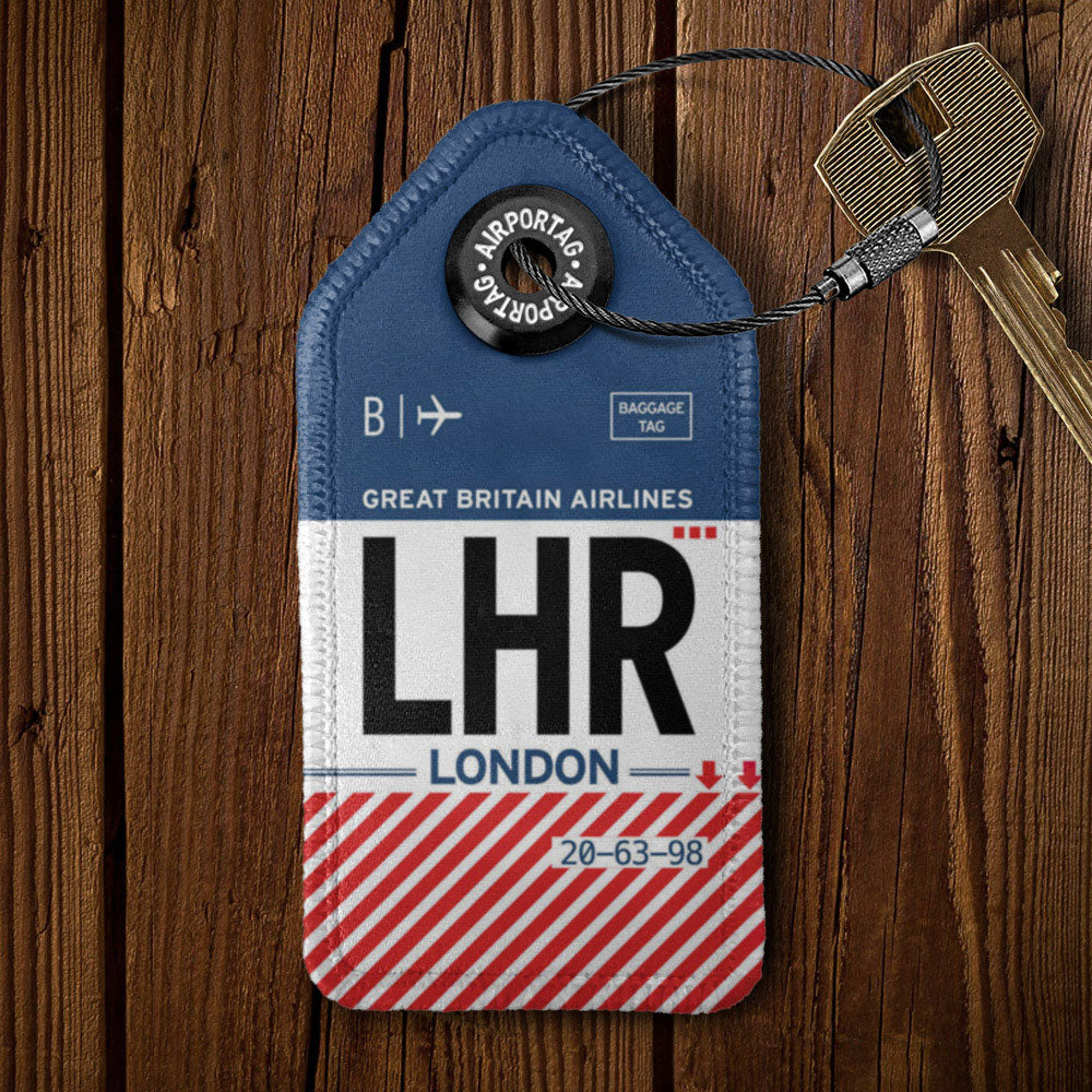 LHR - HEATHROW AIRPORT - Leather Keychain