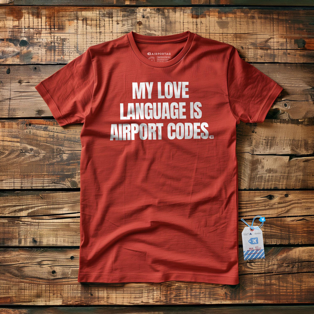 My Love Language Is Airport Codes - T-Shirt - Red
