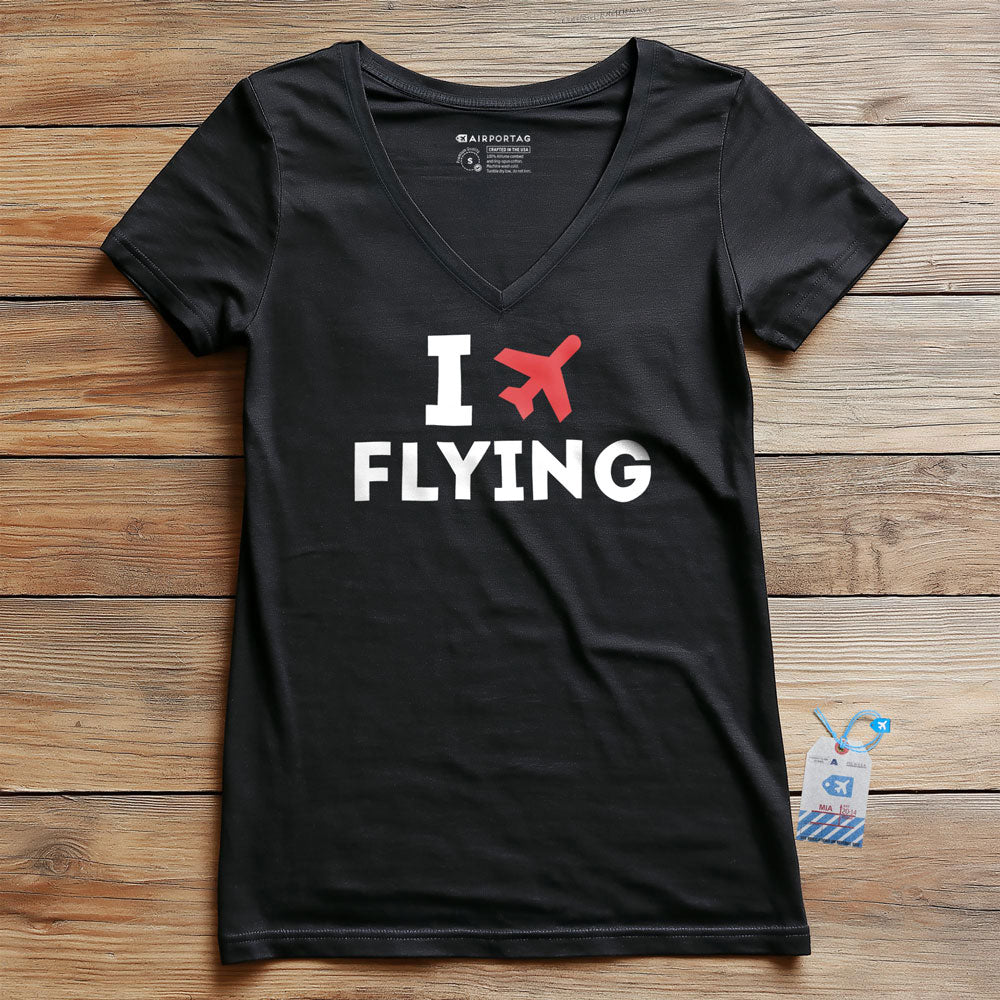 I Love Flying - Women's V-Neck T-Shirt