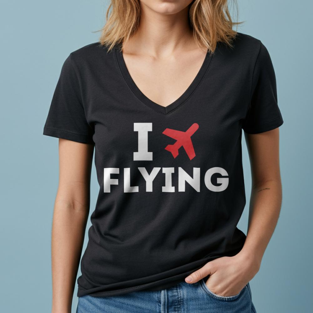 I Love Flying - Women's V-Neck T-Shirt