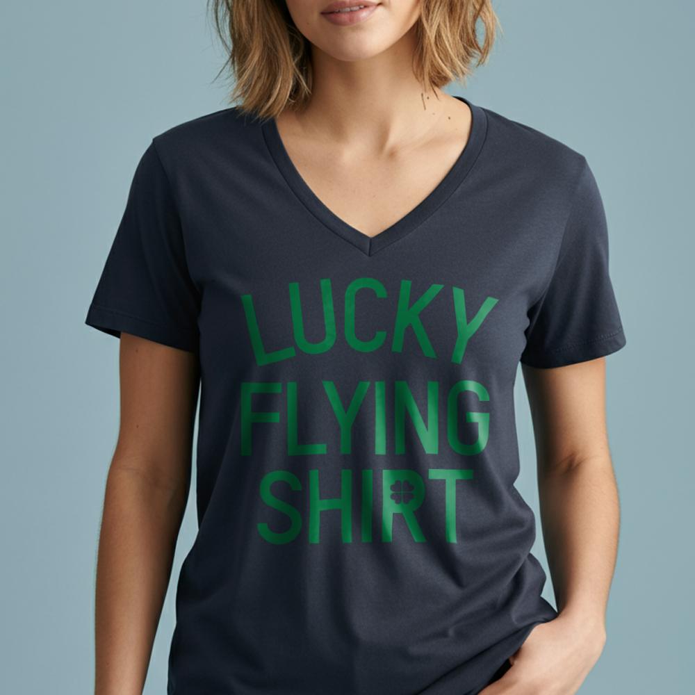 Lucky Flying Shirt - Women's V-Neck T-Shirt