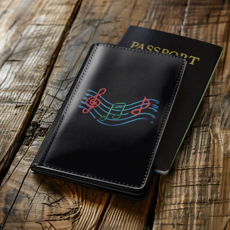 Musical Notes Neon - Passport Cover