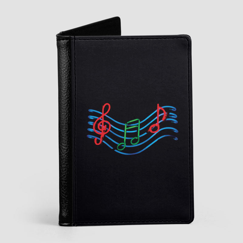 Musical Notes Neon - Passport Cover