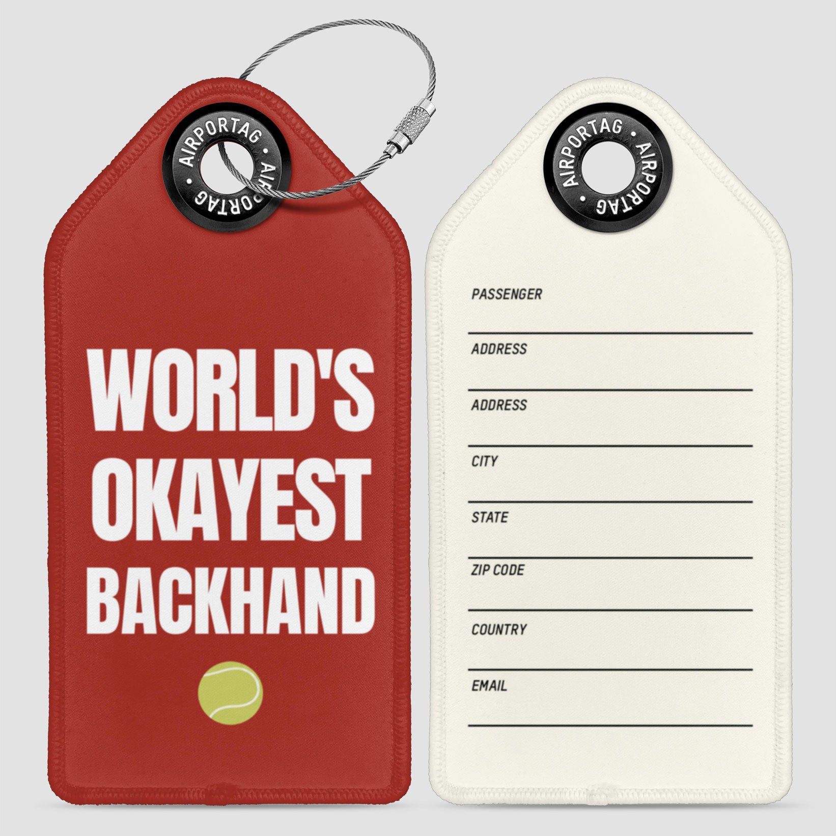 World's Okayest Backhand - Luggage Tag
