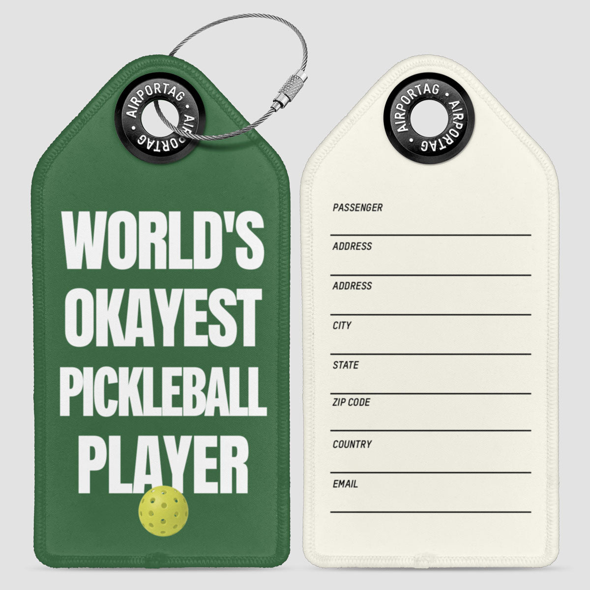 World's Okayest Pickleball Player - Luggage Tag
