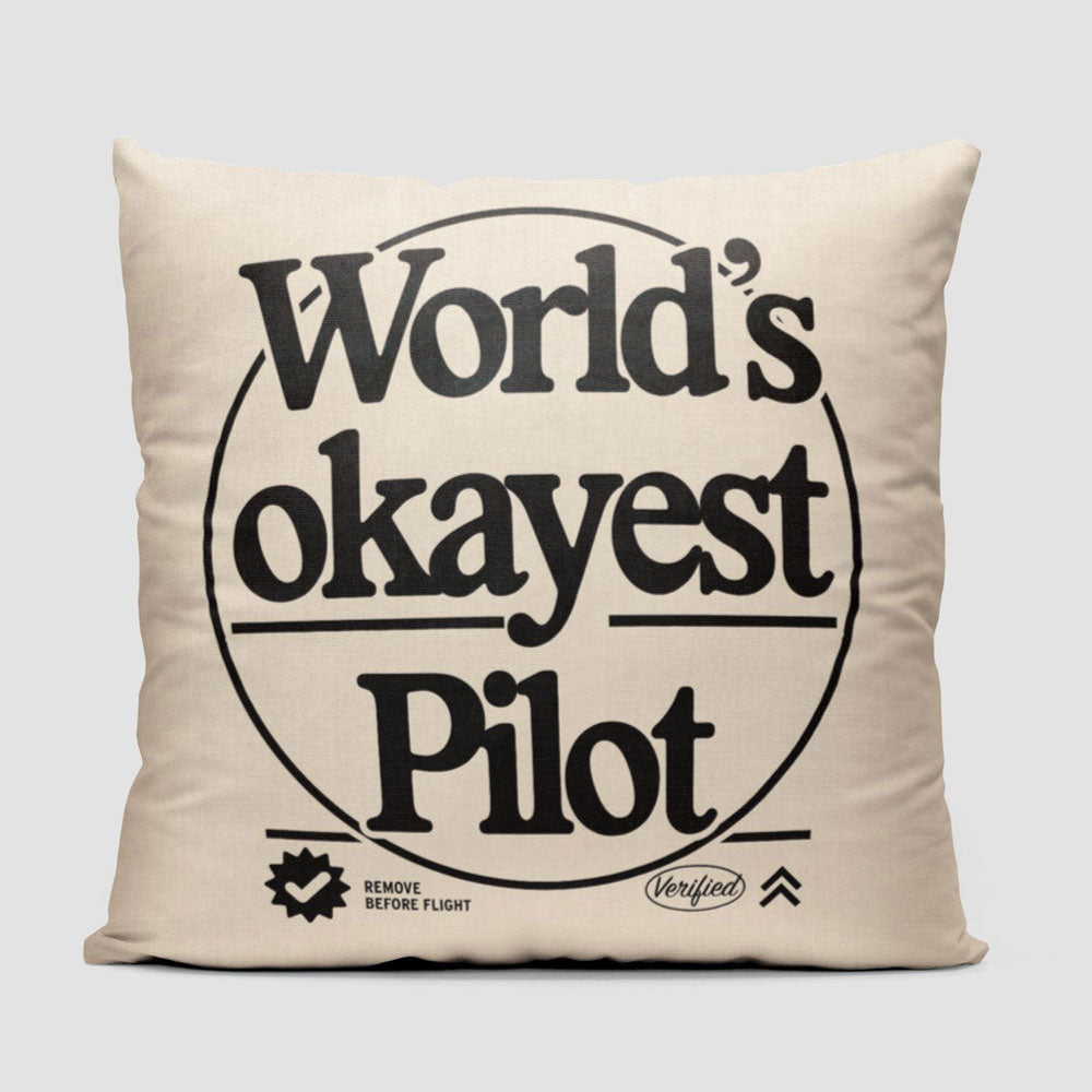 World's Okayest Pilot - Throw Pillow