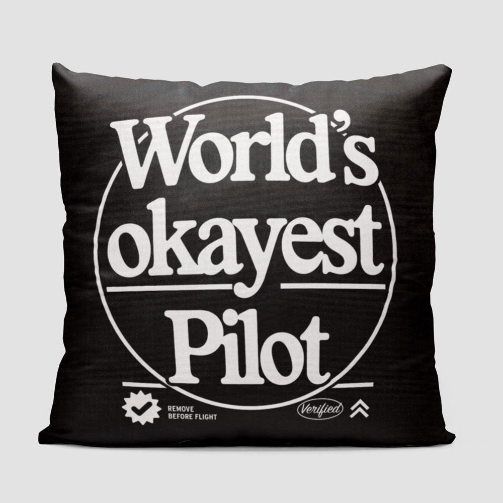 World's Okayest Pilot - Throw Pillow
