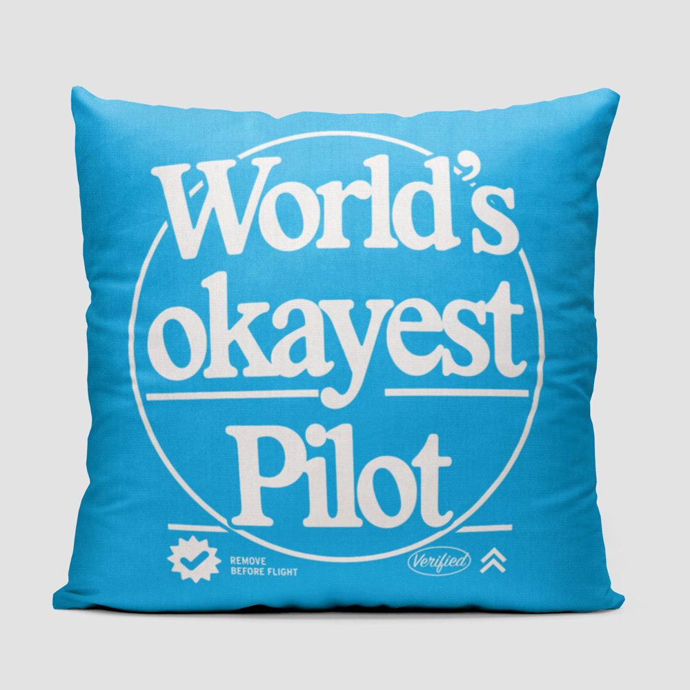 World's Okayest Pilot - Throw Pillow