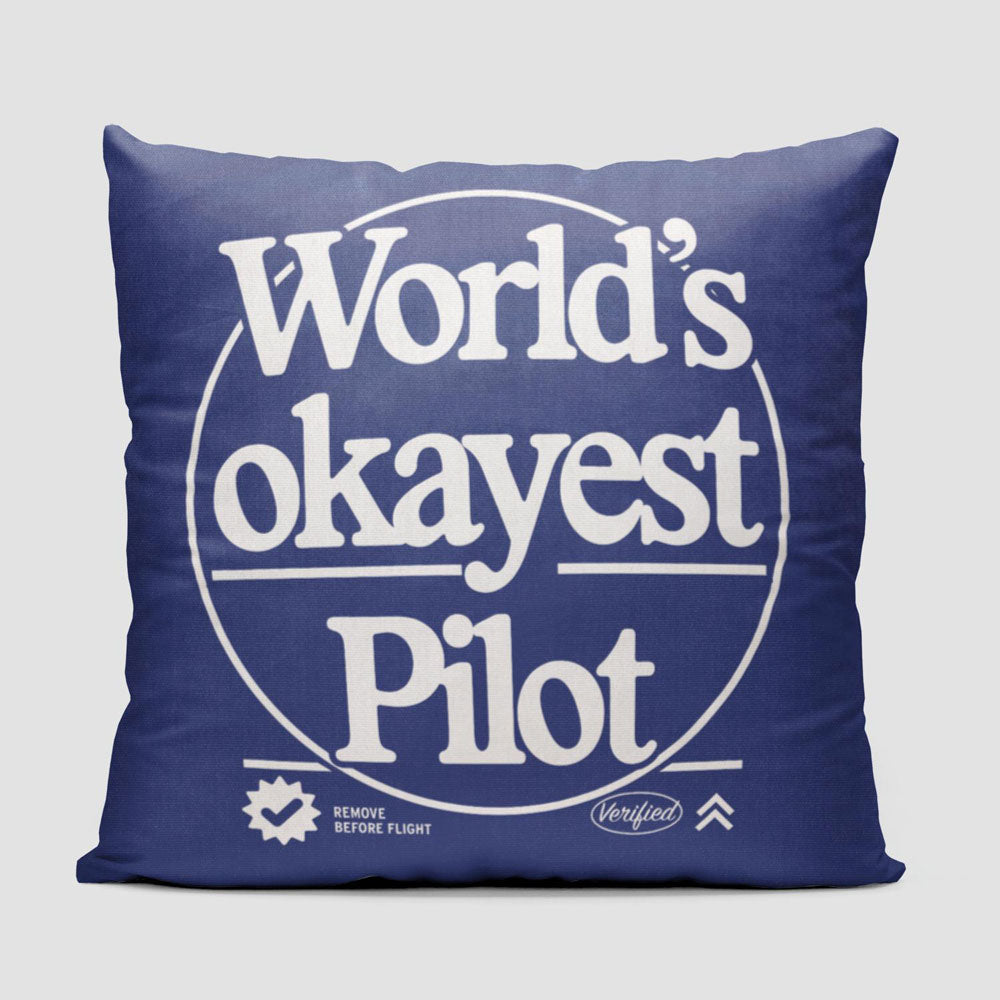 World's Okayest Pilot - Throw Pillow