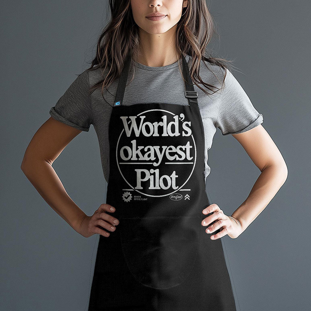 Word's Okayest Pilot - Kitchen Apron