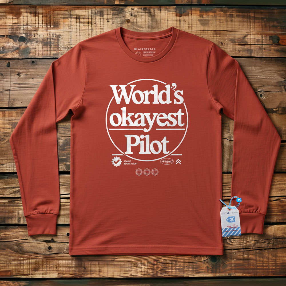 World's Okayest Pilot - Long Sleeve T-Shirt