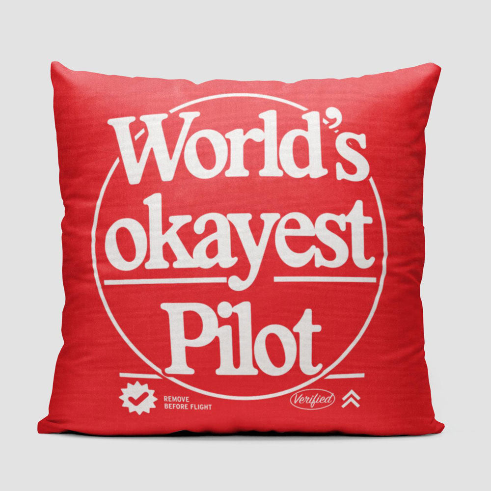 World's Okayest Pilot - Throw Pillow