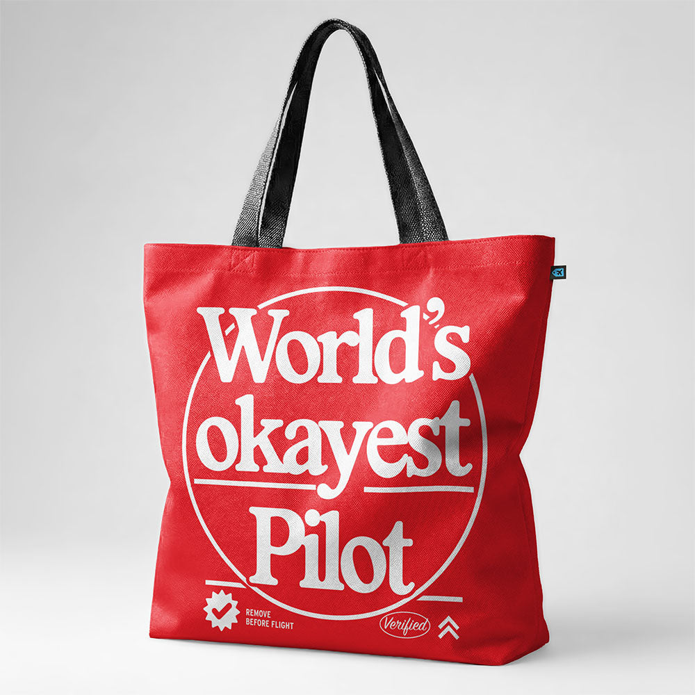 World's Okayest Pilot - Tote Bag