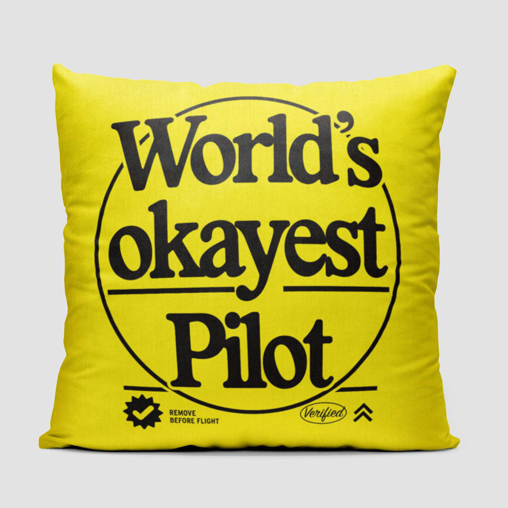 World's Okayest Pilot - Throw Pillow