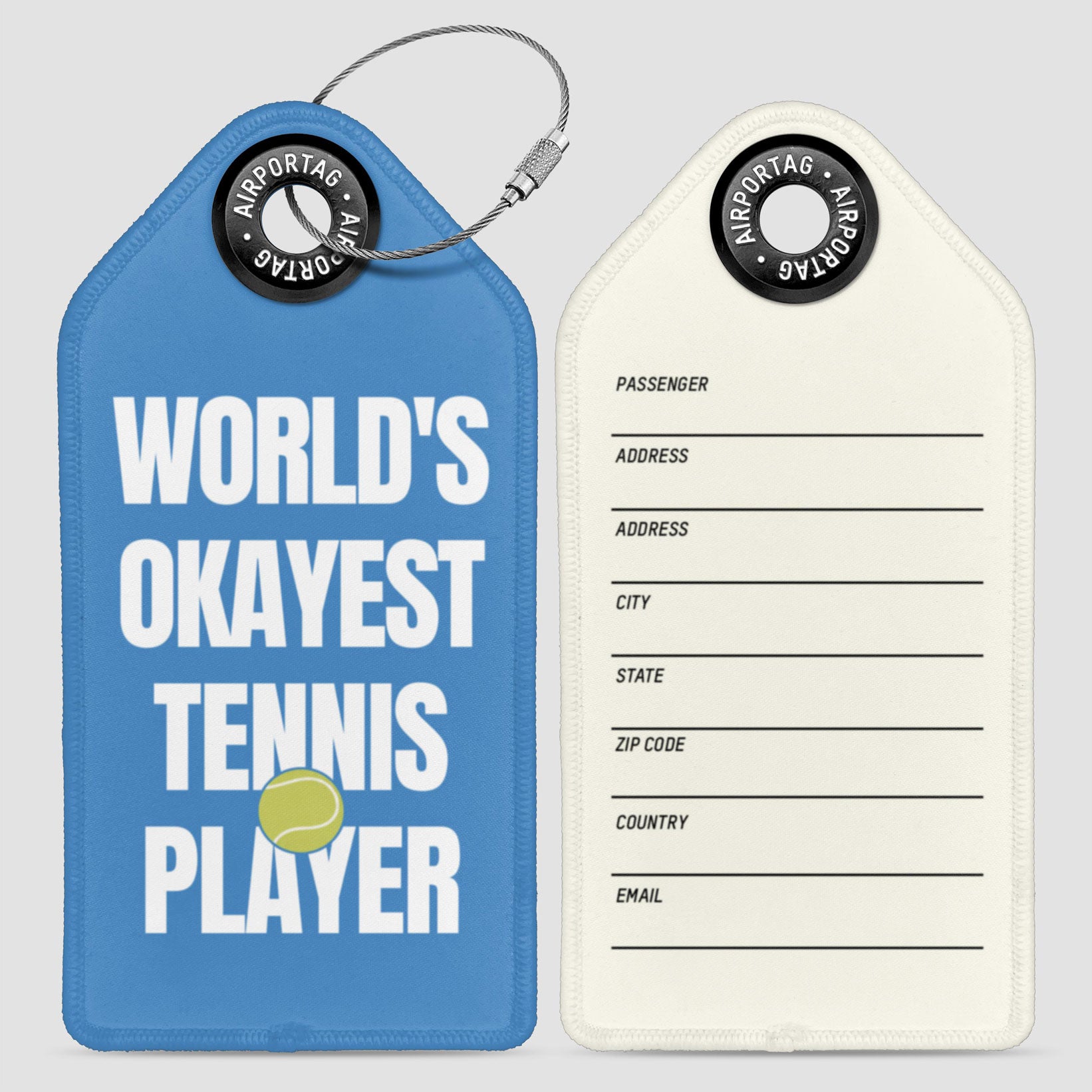 World's Okayest Tennis Player - Luggage Tag