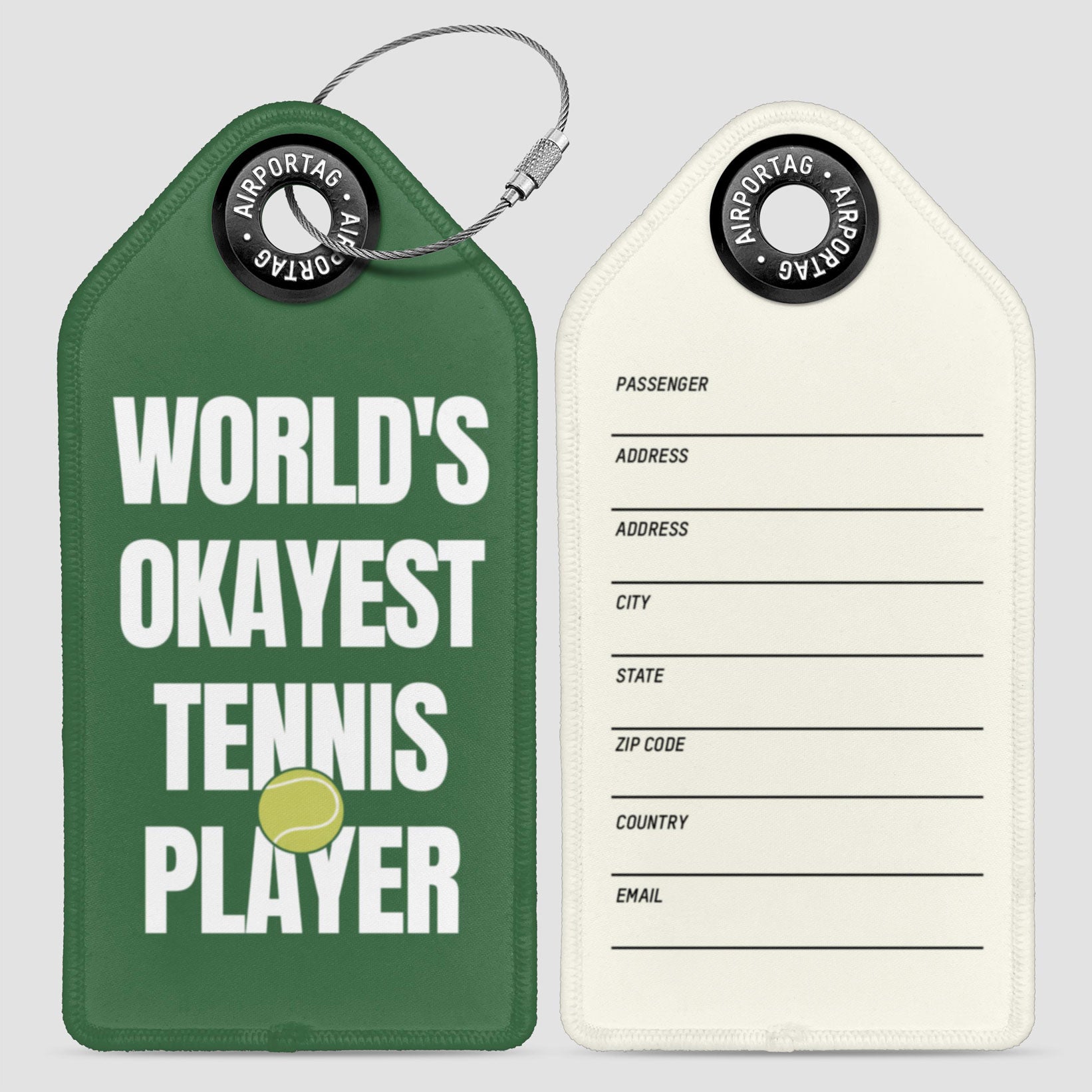 World's Okayest Tennis Player - Luggage Tag