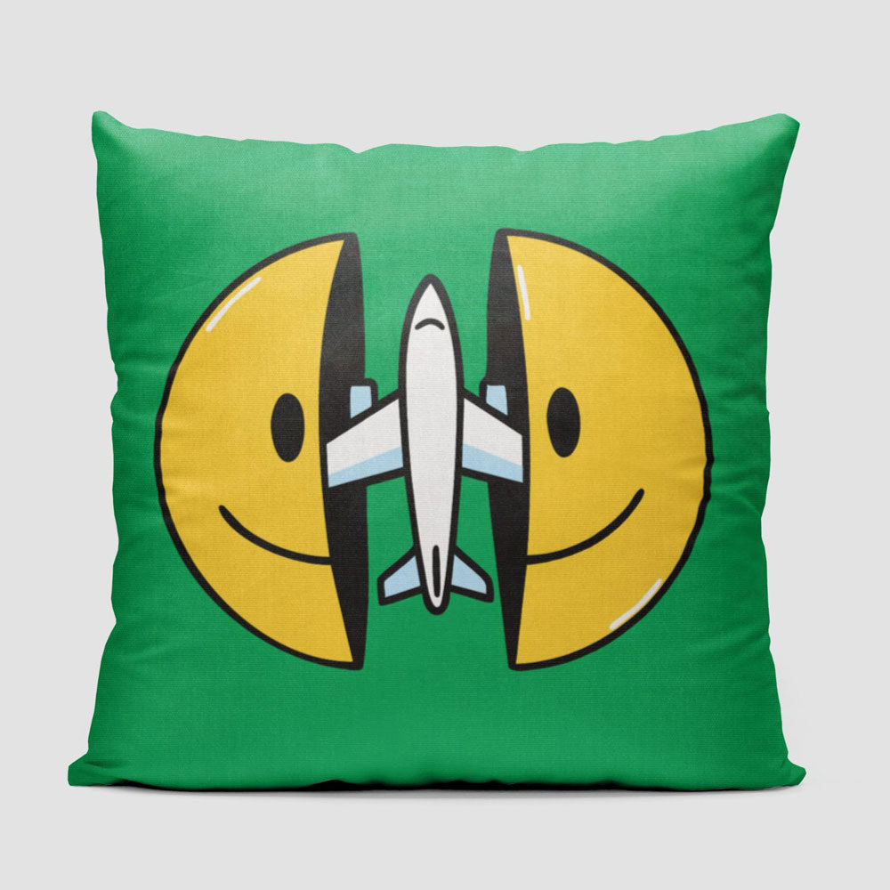 Open Smile Plane - Throw Pillow