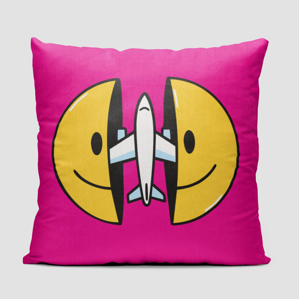 Open Smile Plane - Throw Pillow