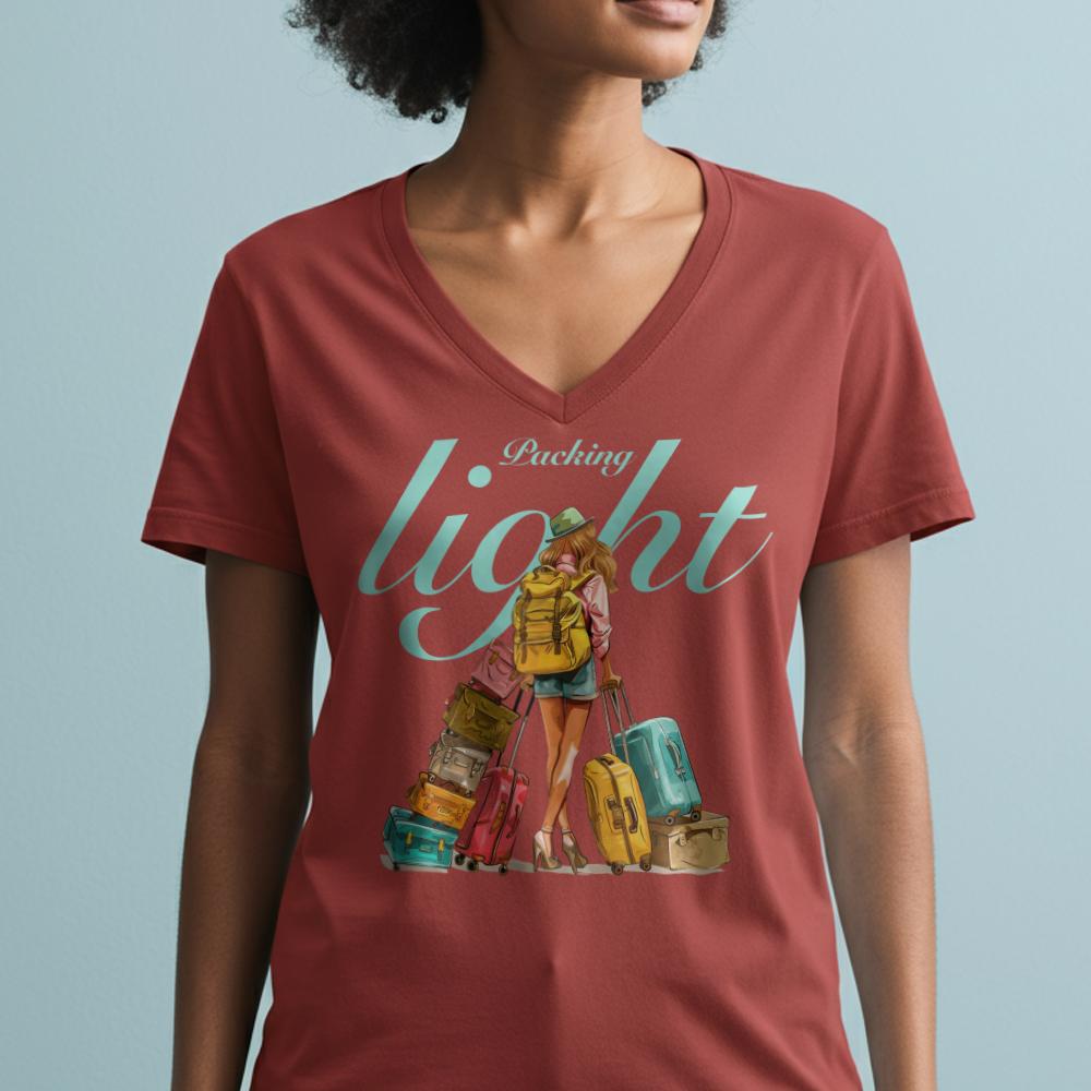 Packing Light Doll - Women's V-Neck T-Shirt