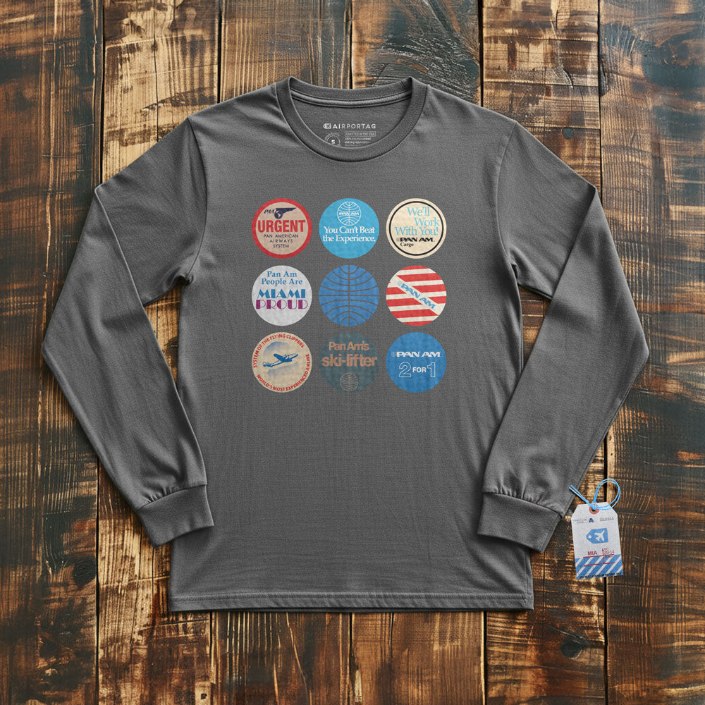 Pan Am Circles Badge - Long Sleeve T-Shirt