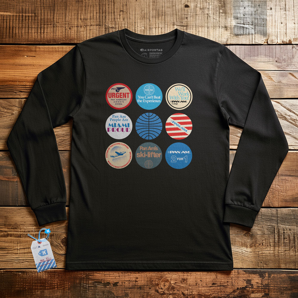 Pan Am Circles Badge - Long Sleeve T-Shirt